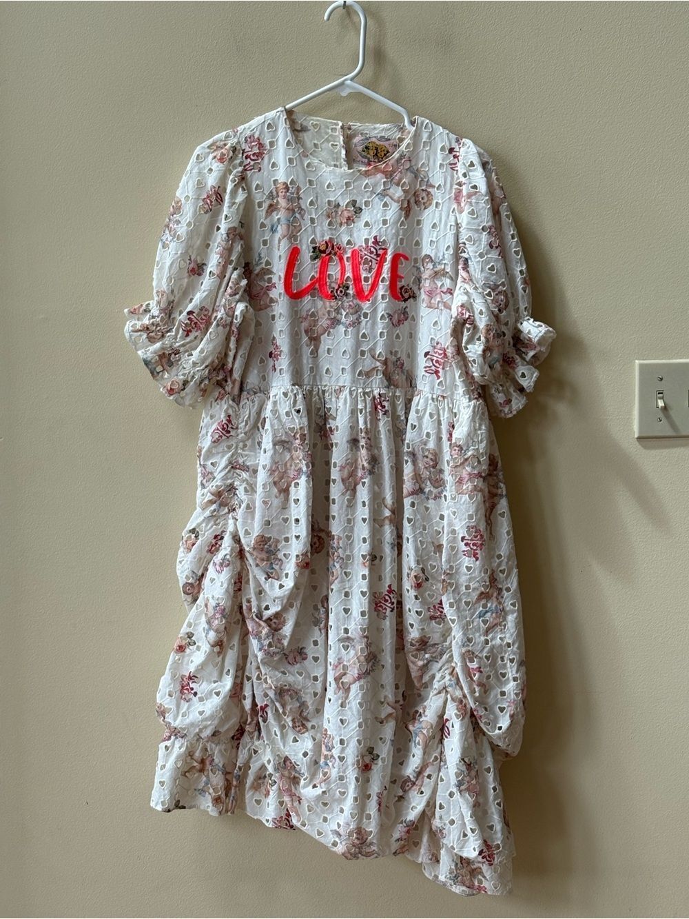 Unlogical Poem Eyelet Cherub Love Midi Dress